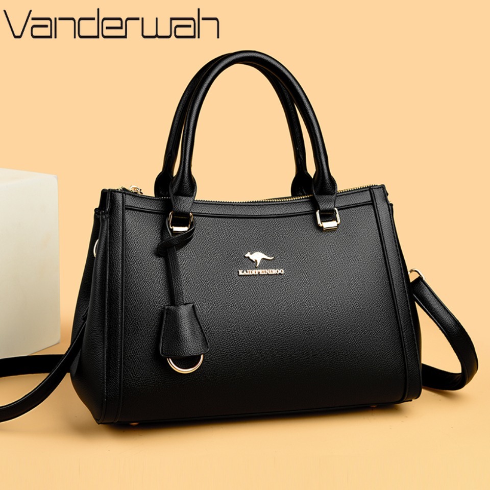 Leather Work Handbags - 캥거루 브랜드 소프트 PU 가죽 숄더