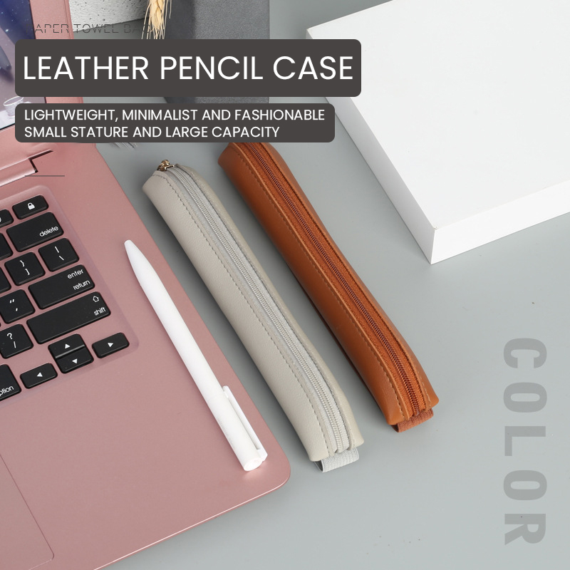 Leather Work Notepad - PU 가죽 펜꽂이 지퍼 펜슬 슬리브