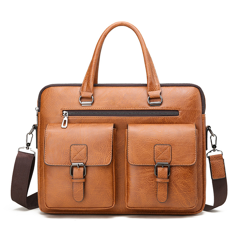 Leather Work Handbags - 럭셔리 브랜드 남자 비즈니스 서류 가방