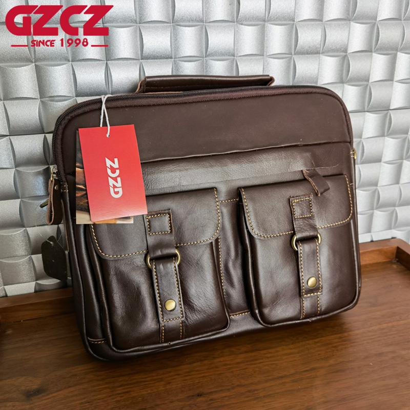 Leather Work Handbags - GZCZ 남성용 핸드백 레저 비즈니스 컴퓨터