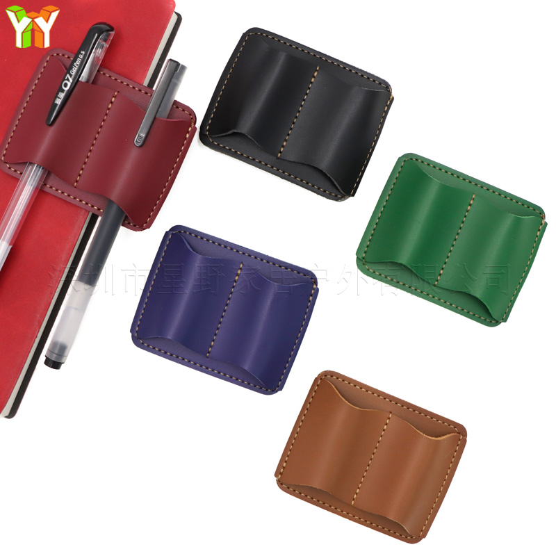 Leather Work Notepad - 휴대용 PU 가죽 펜 홀더 노트북