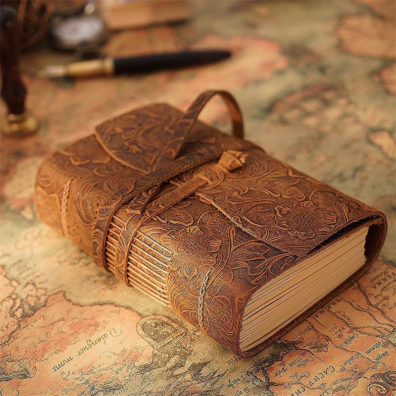 Leather Work Notepad - 수제 가죽 노트 브라운 저널 두꺼운