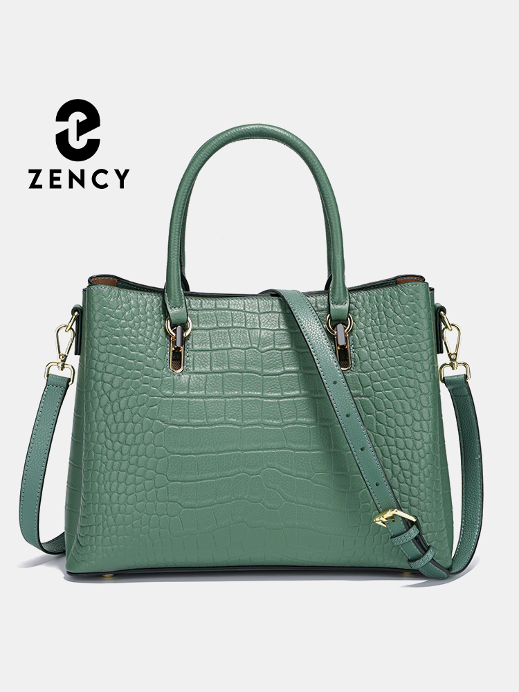 Zency 여성용 정품 가죽 탑 핸들 가방 그린 대용량 - Leather Work Handbags 리뷰 및 가격