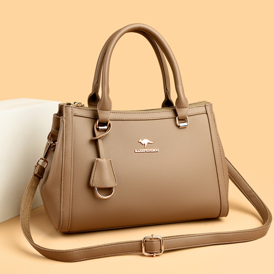 캥거루 브랜드 소프트 PU 가죽 숄더 크로스바디 토트백 - Leather Work Handbags 리뷰 및 가격