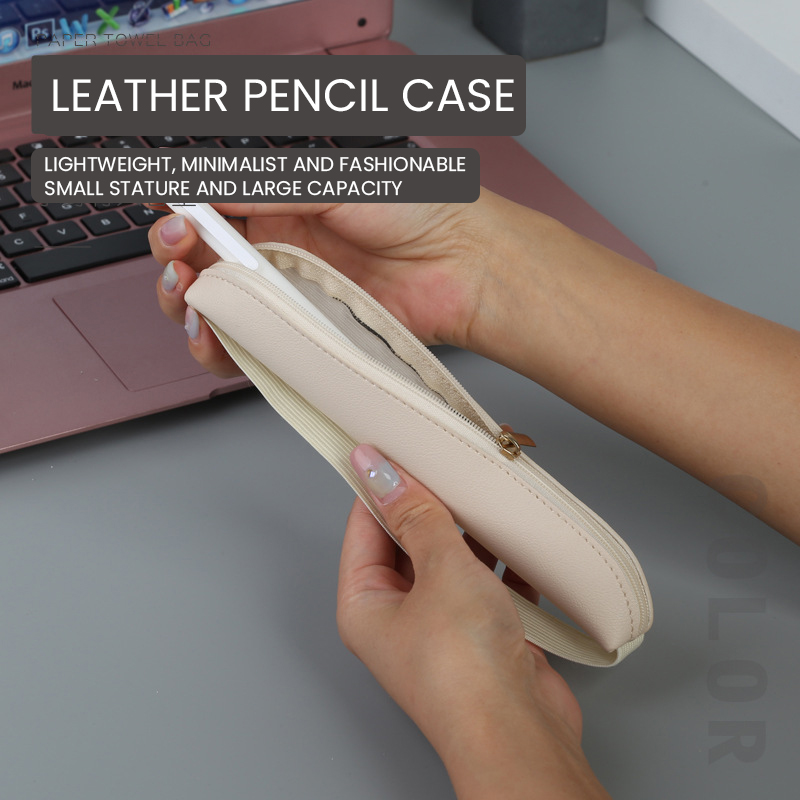 PU 가죽 펜꽂이 지퍼 펜슬 슬리브 만년필 케이스, 탄 - Leather Work Notepad 리뷰 및 가격