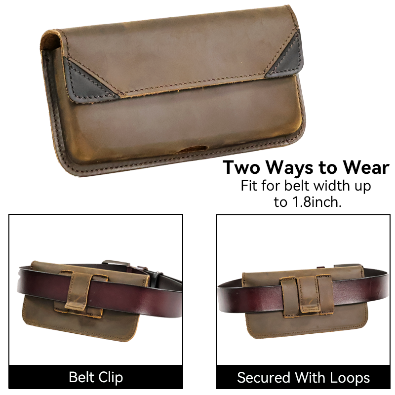 남성용 진짜 가죽 허리 가방, 캐주얼 플립 커버, 벨트 - Leatherwork Belt 리뷰 및 가격