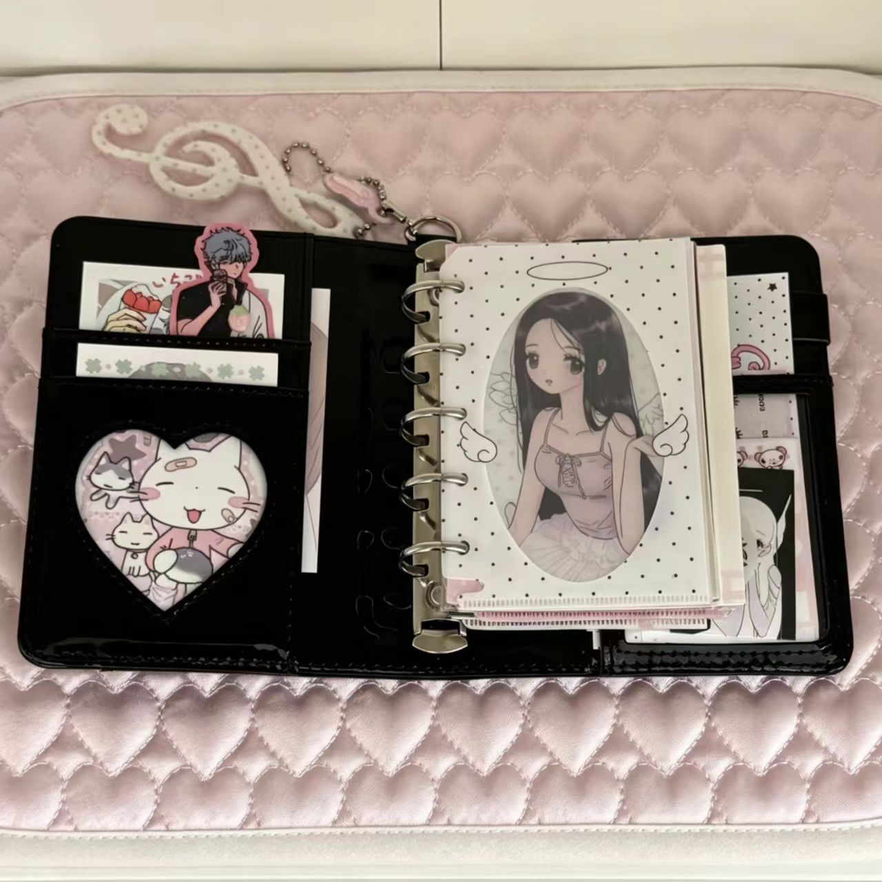 한국 스타일 물방울 무늬 하트 M5 PU 가죽 루즈리프 - Leather Work Notepad 리뷰 및 가격