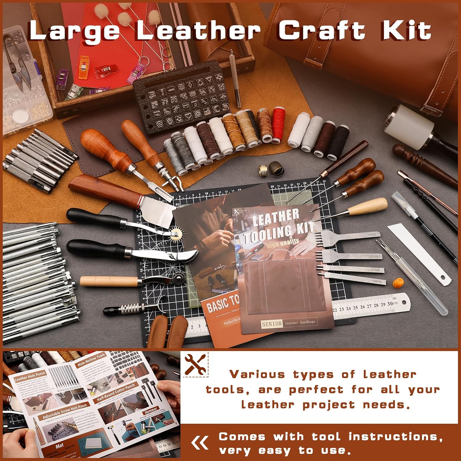 가죽 공예 도구 세트, 가죽 가공 키트, 맞춤형 핸드백 - Leatherwork Craft 리뷰 및 가격