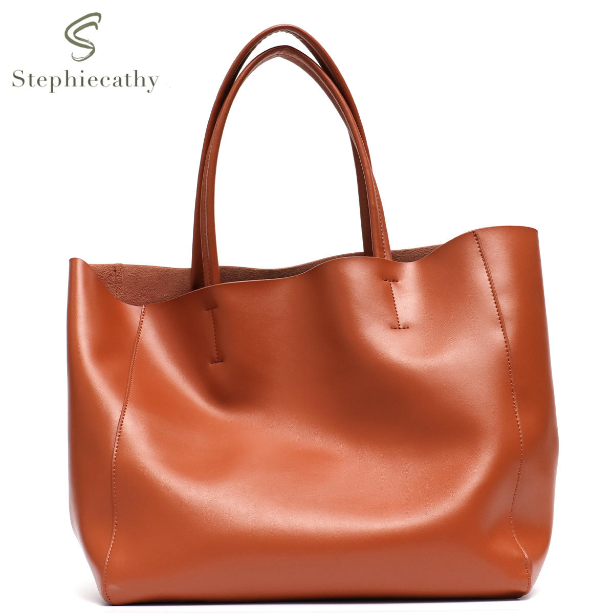 미니멀리스트 빅 토트 백 여성 유행 진짜 가죽 숄더 핸 - Leather Work Handbags 리뷰 및 가격