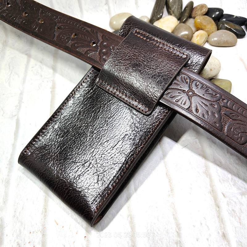 남성용 휴대폰 허리 가방, 정품 가죽 휴대폰 시스, 범 - Leatherwork Belt 리뷰 및 가격
