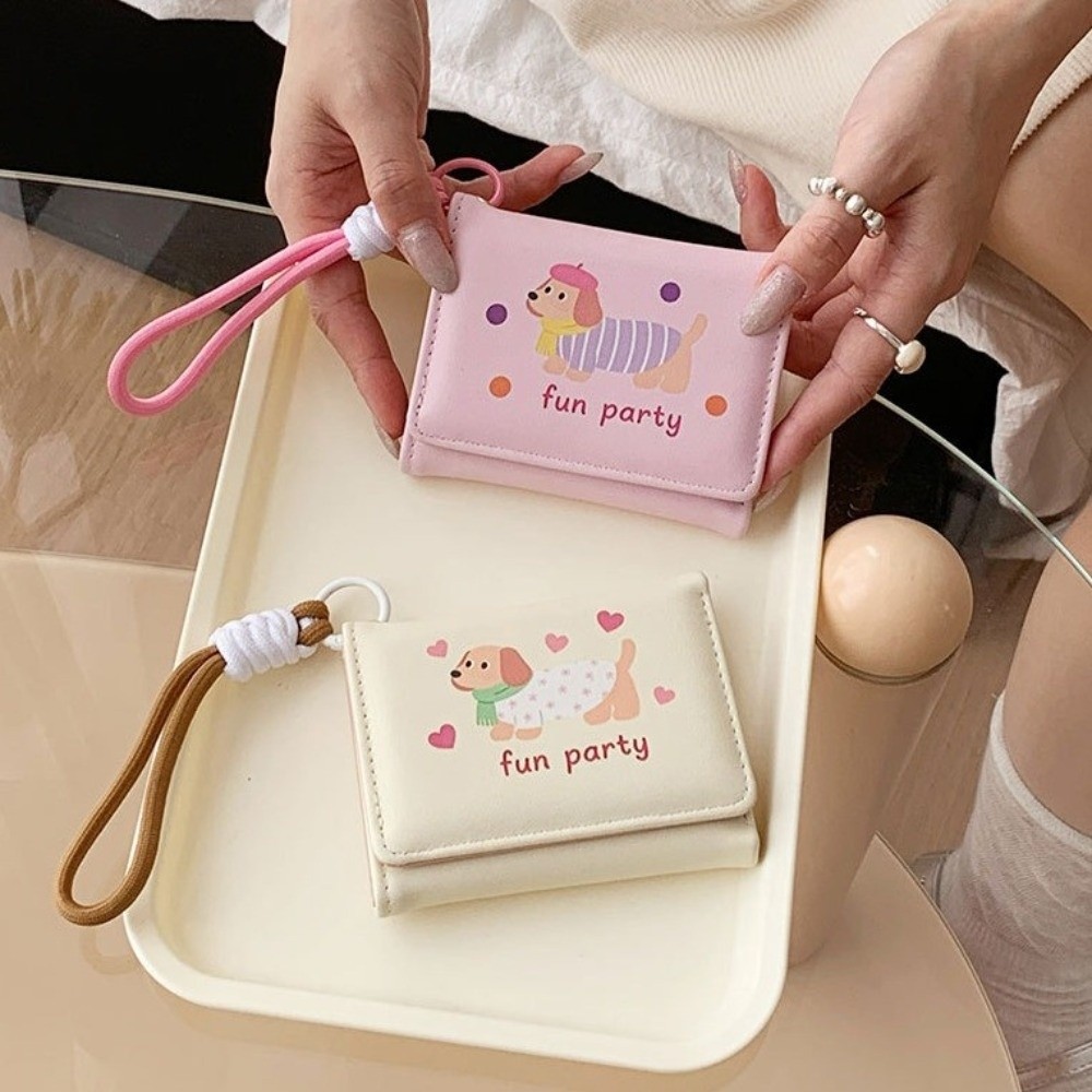 PU 닥스훈트 강아지 지갑 PU 가죽 다중 카드 수납  - Leatherworking Items 리뷰 및 가격
