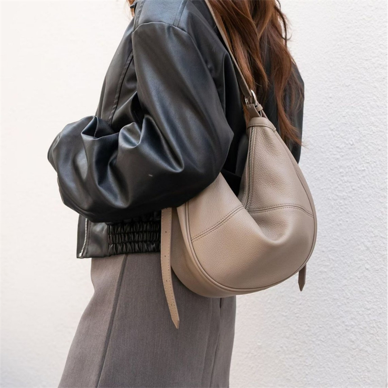 BURMINSA 여성용 정품 가죽 크레센트 호보 숄더  - Leather Work Handbags 리뷰 및 가격