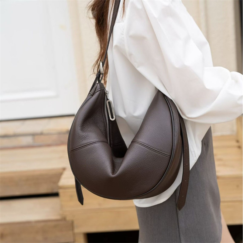 BURMINSA 여성용 정품 가죽 크레센트 호보 숄더  - Leather Work Handbags 리뷰 및 가격
