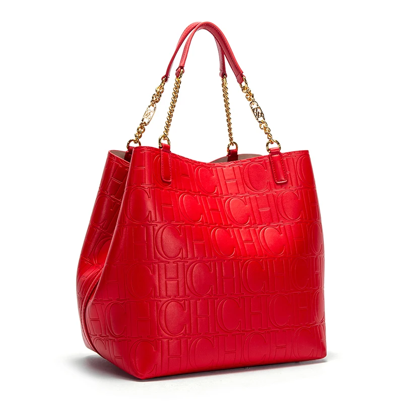 CHCH 여성용 토트 백 2024 새로운 강철 양각 핸 - Leather Work Handbags 리뷰 및 가격