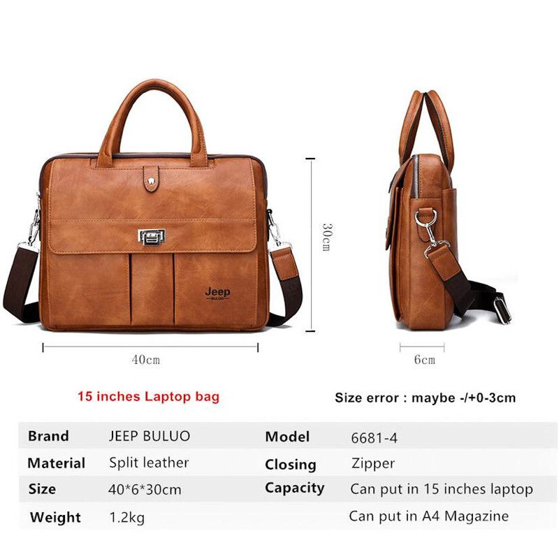 Jeep Buluo 남성용 가죽 서류가방 14인치 노트 - Leather Work Handbags 리뷰 및 가격