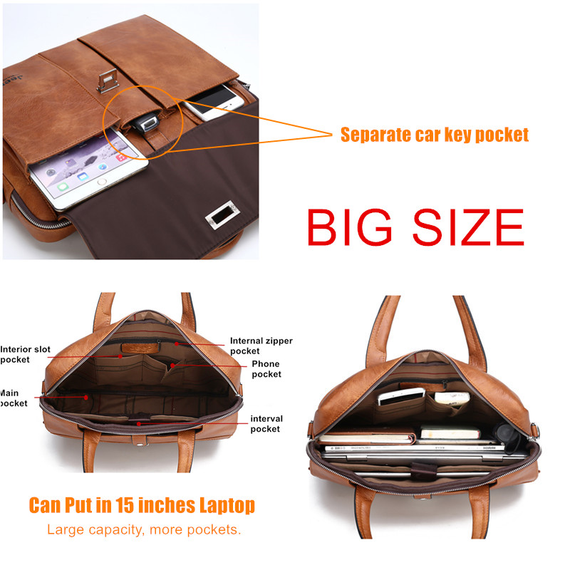 Jeep Buluo 남성용 가죽 서류가방 14인치 노트 - Leather Work Handbags 리뷰 및 가격