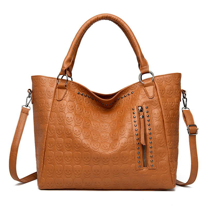 펑크 스컬 크로스바디 백 PU 가죽 스터드 장식 패션  - Leather Work Handbags 리뷰 및 가격