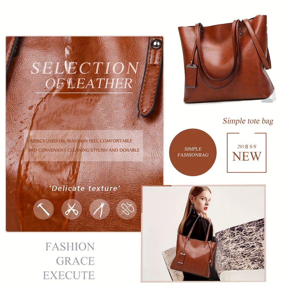 여성용 클래식 레트로 가죽 토트 핸드백 크로스 바디 백 - Leather Work Handbags 리뷰 및 가격